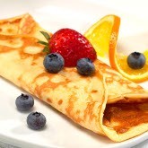 Crêpes orange hyperprotéinées